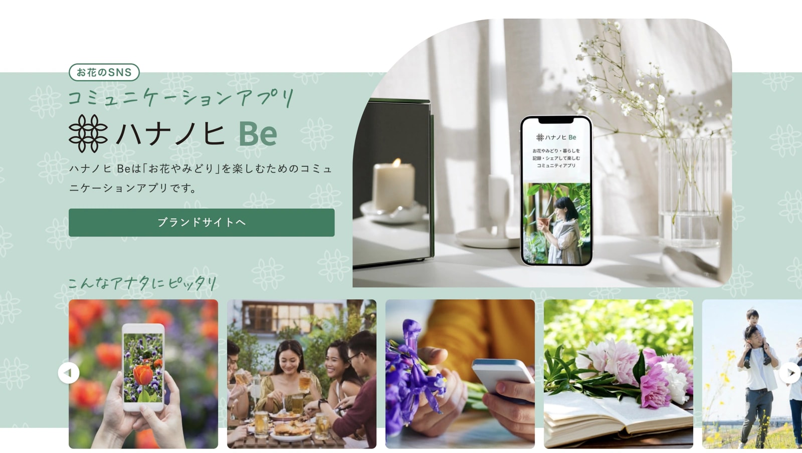 日比谷花壇様 ハナノヒBe の企画・開発