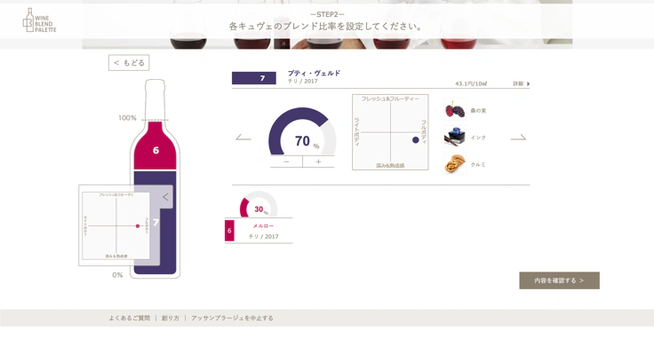 キッコーマン様 ワインブレンドパレットの開発